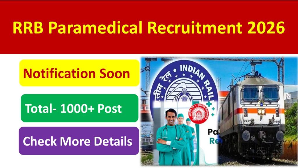 RRB Paramedical Staff Recruitment 2026 Apply For 1000+ Post, Check Eligibility, Notification Out Date