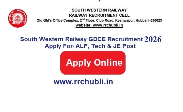 South Western Railway GDCE Recruitment 2026 Notification Out, Apply Online